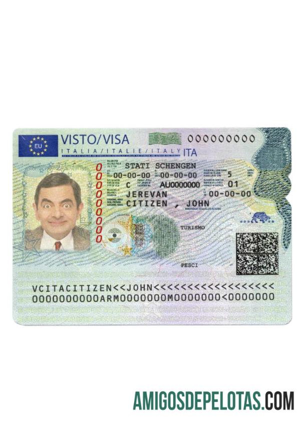 Itália Novo Visto Schengen modelo